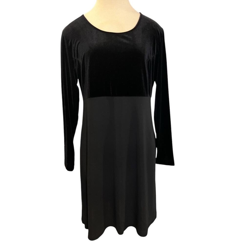 Vintage 90s 00s Dressing Clio Empire Waist Mini Dress Velvet Size M Black Goth